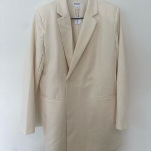 The Drop Christine Andrew Whisper White Boyfriend Blazer Womens Medium NWT